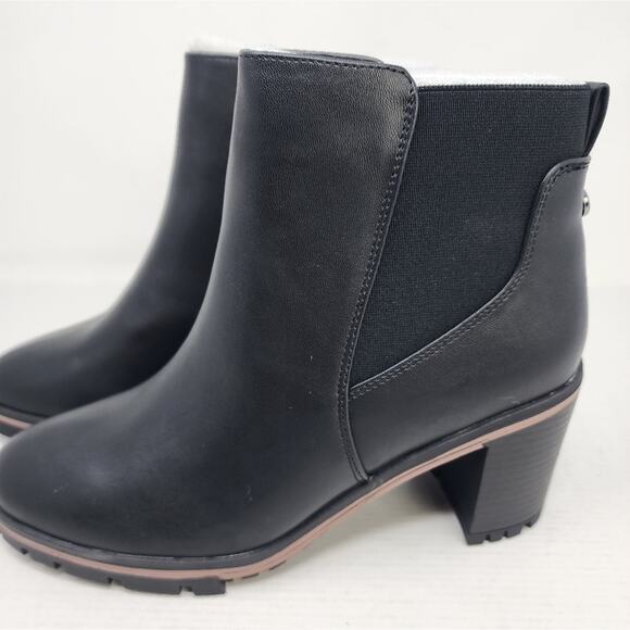 New Platform Lug Sole Ankle Boots Chunky Heel Round Chelsea Winter Boots Size 8 - Picture 10 of 11